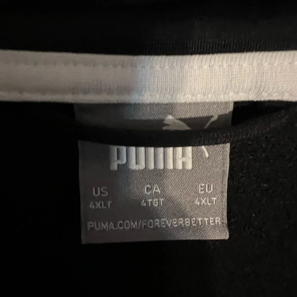 3/$15 BUNDLE - Men’s 4xlt Puma Black and White Zip-Up Jacket - Picture 5 of 6